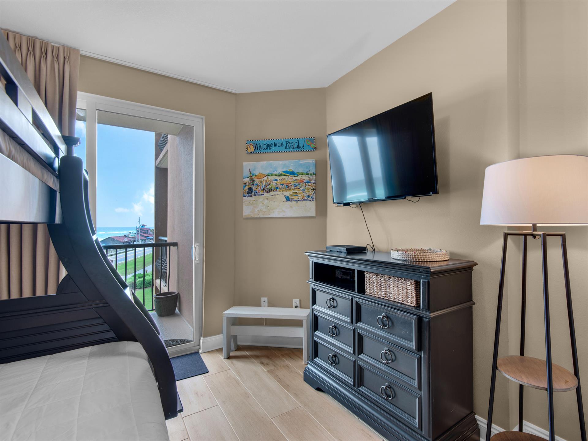 Guest Bedroom with Wallmounted Flat Screen TV