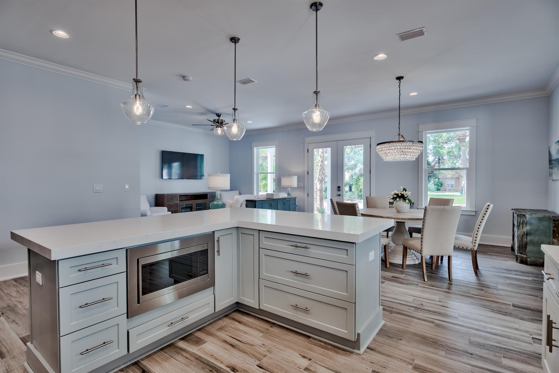 Large island in the kitchen