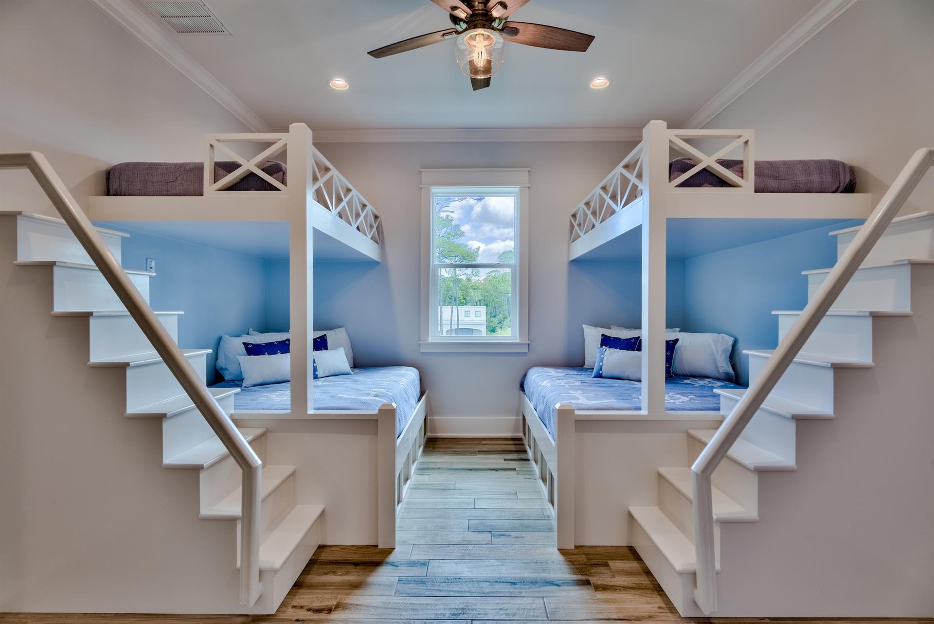 2nd floor bunk room offering lower queen and upper twin