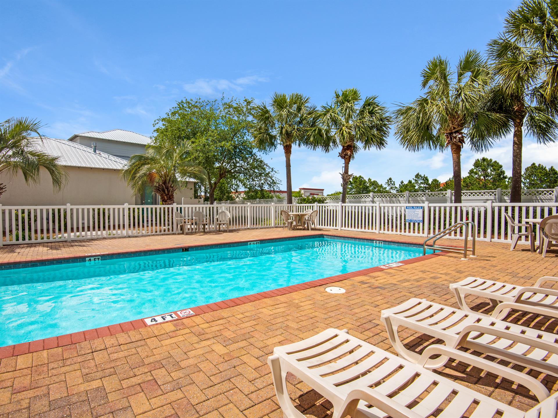 Complex pool area at north end of subdivision