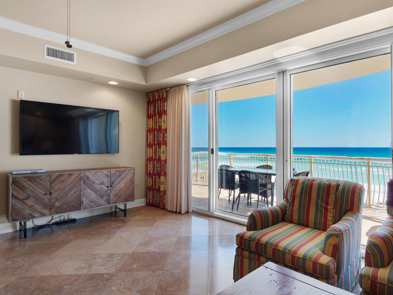 Large flat screen in living area