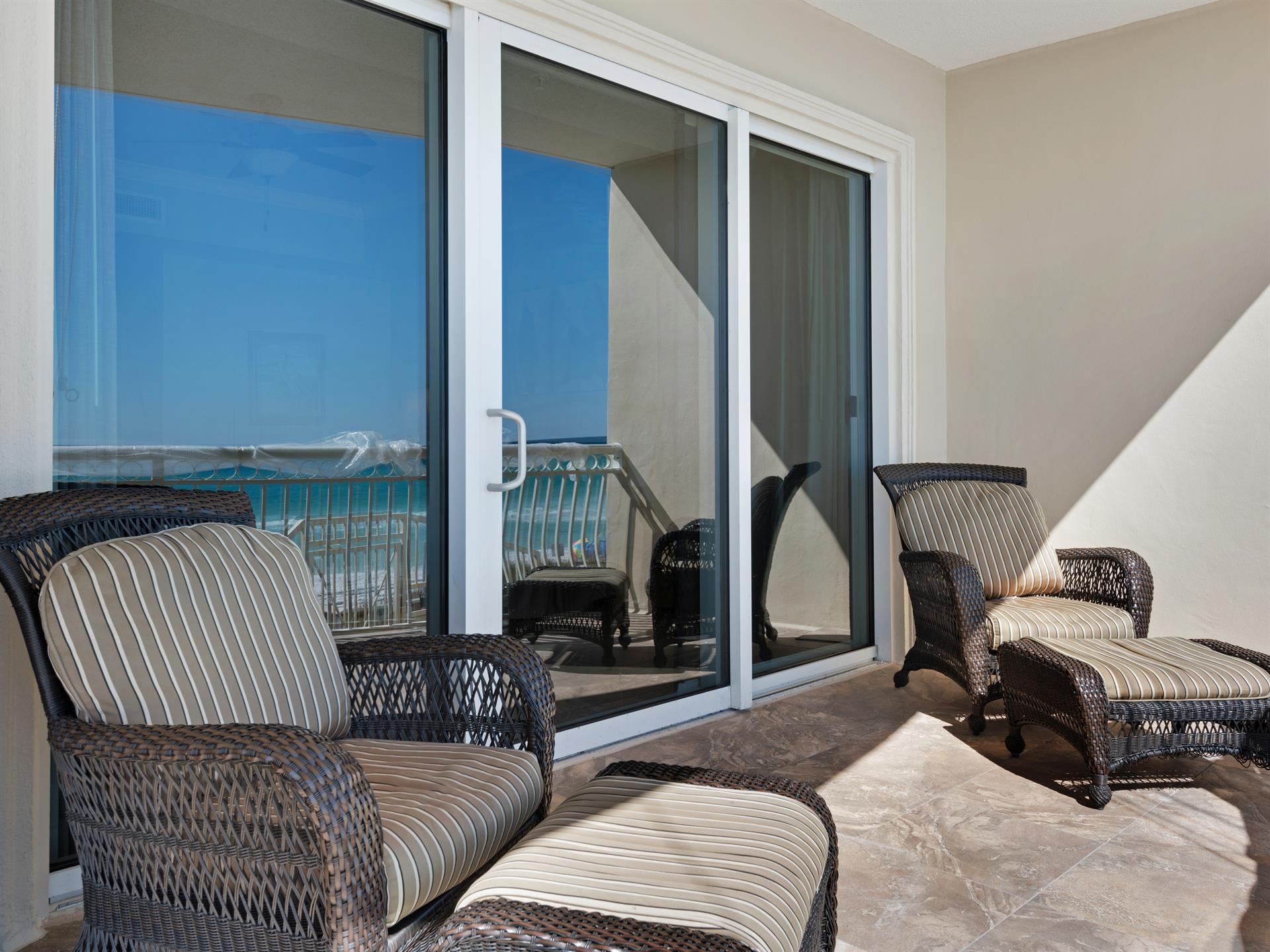 Comfortable balcony seating