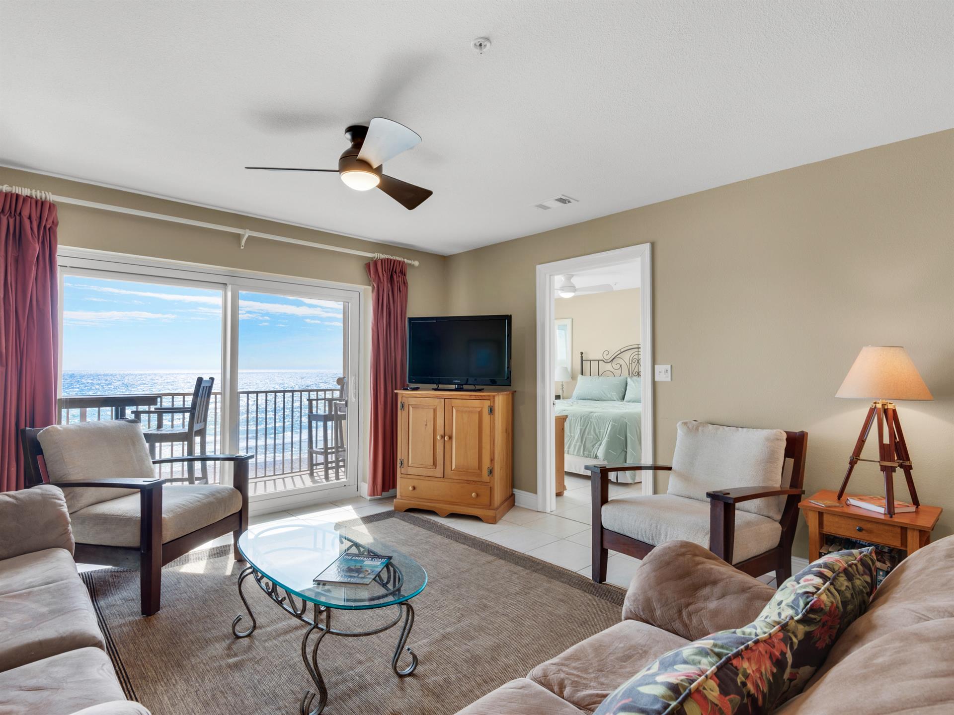 You can watch TV or watch the waves