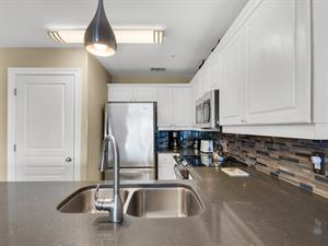 Upgraded kitchen counters and backsplash