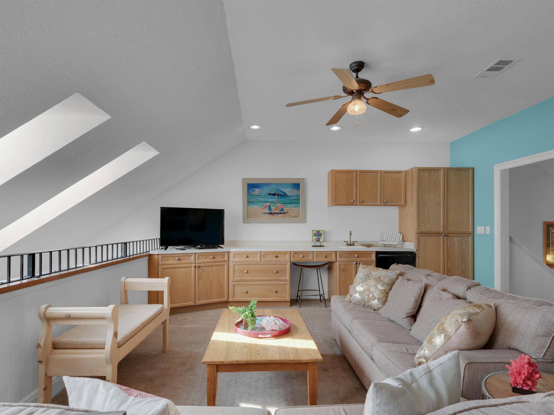 Loft Sitting Area with Wet Bar