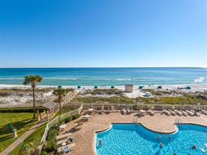 Beautiful View of the Community Pool and Gulf