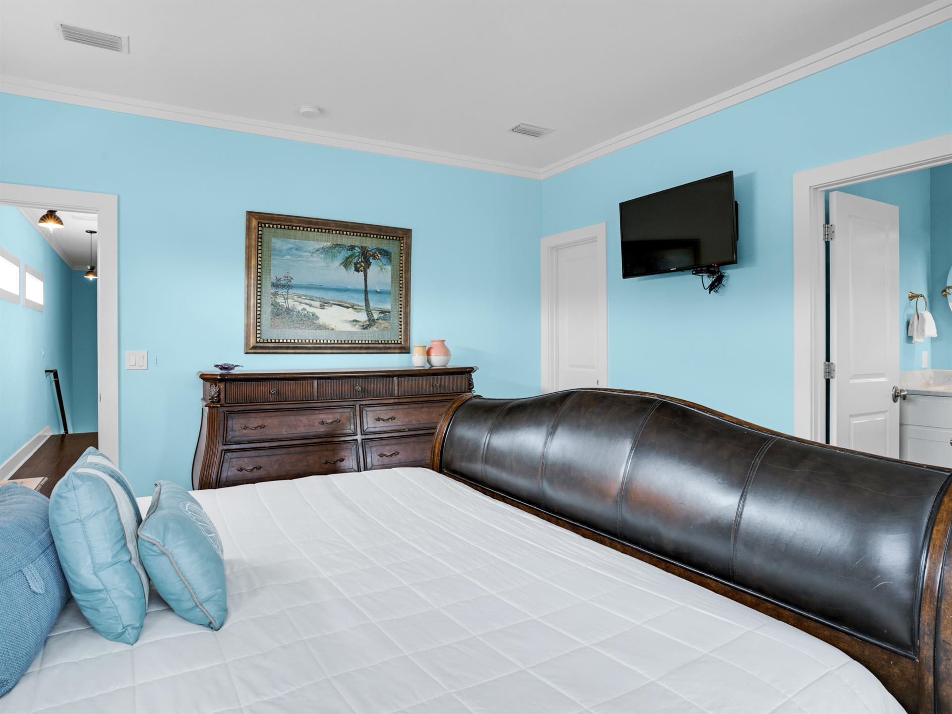 King Bedroom on 2nd Floor with Flat Screen TV