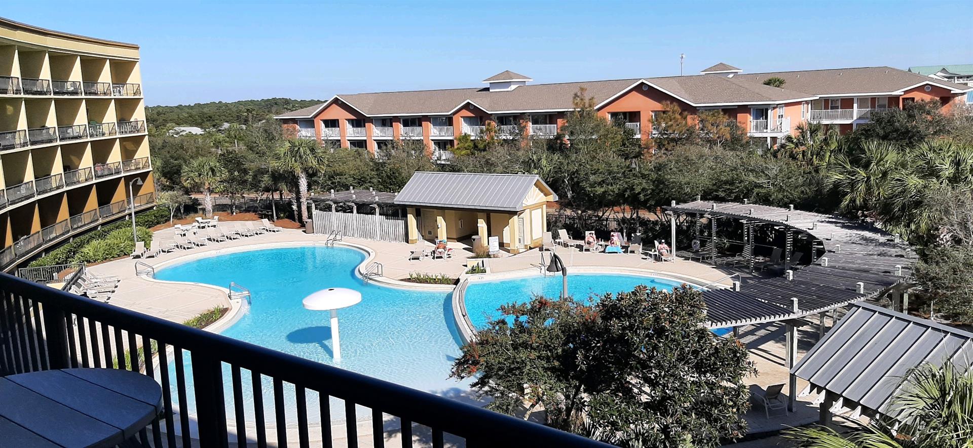 Balcony View of Pool Area