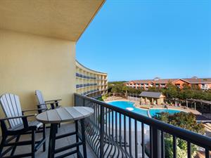 Private balcony with pool and Gulf view