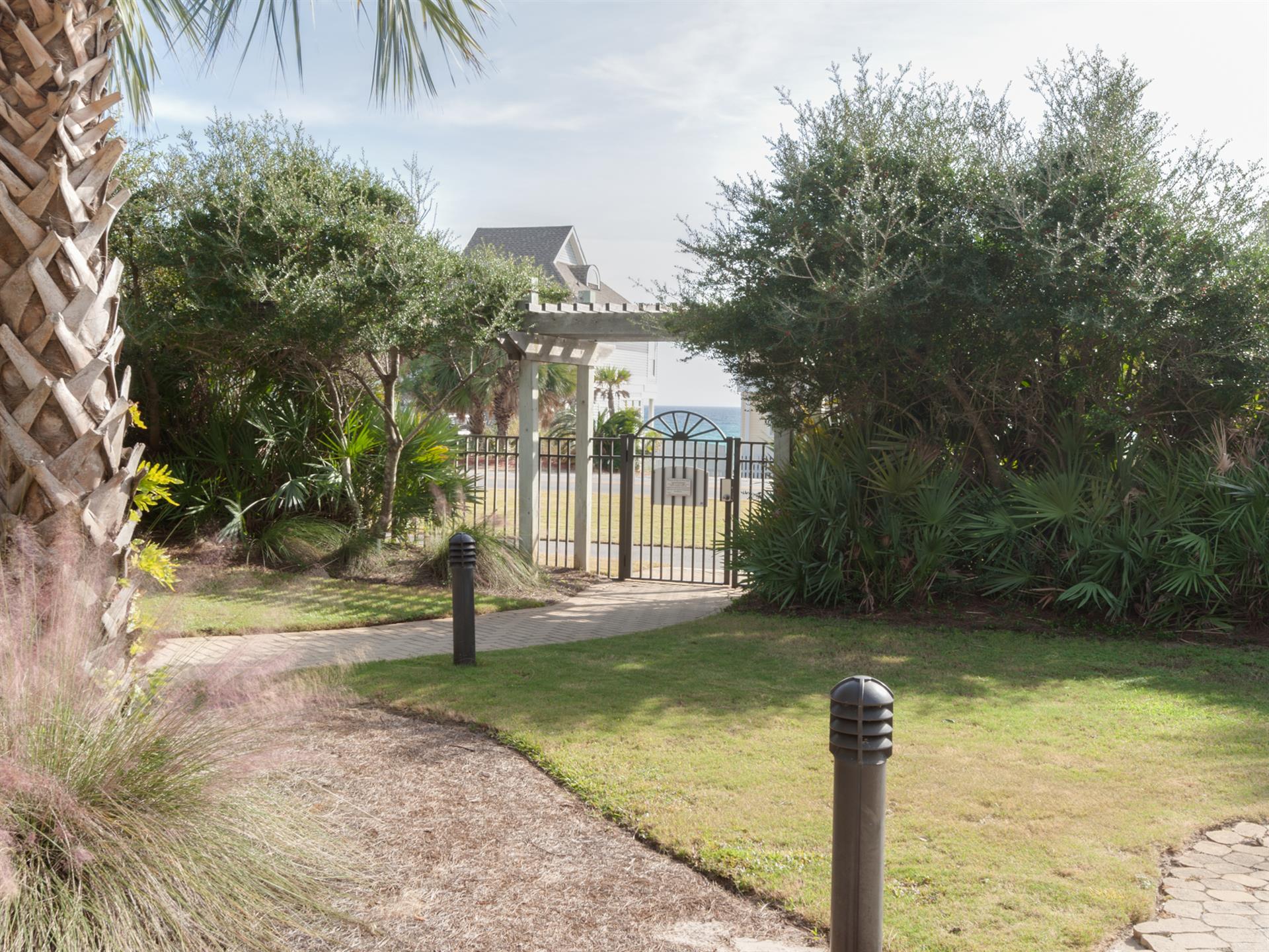 Complex Pool Area Exit to walk to Beach Access