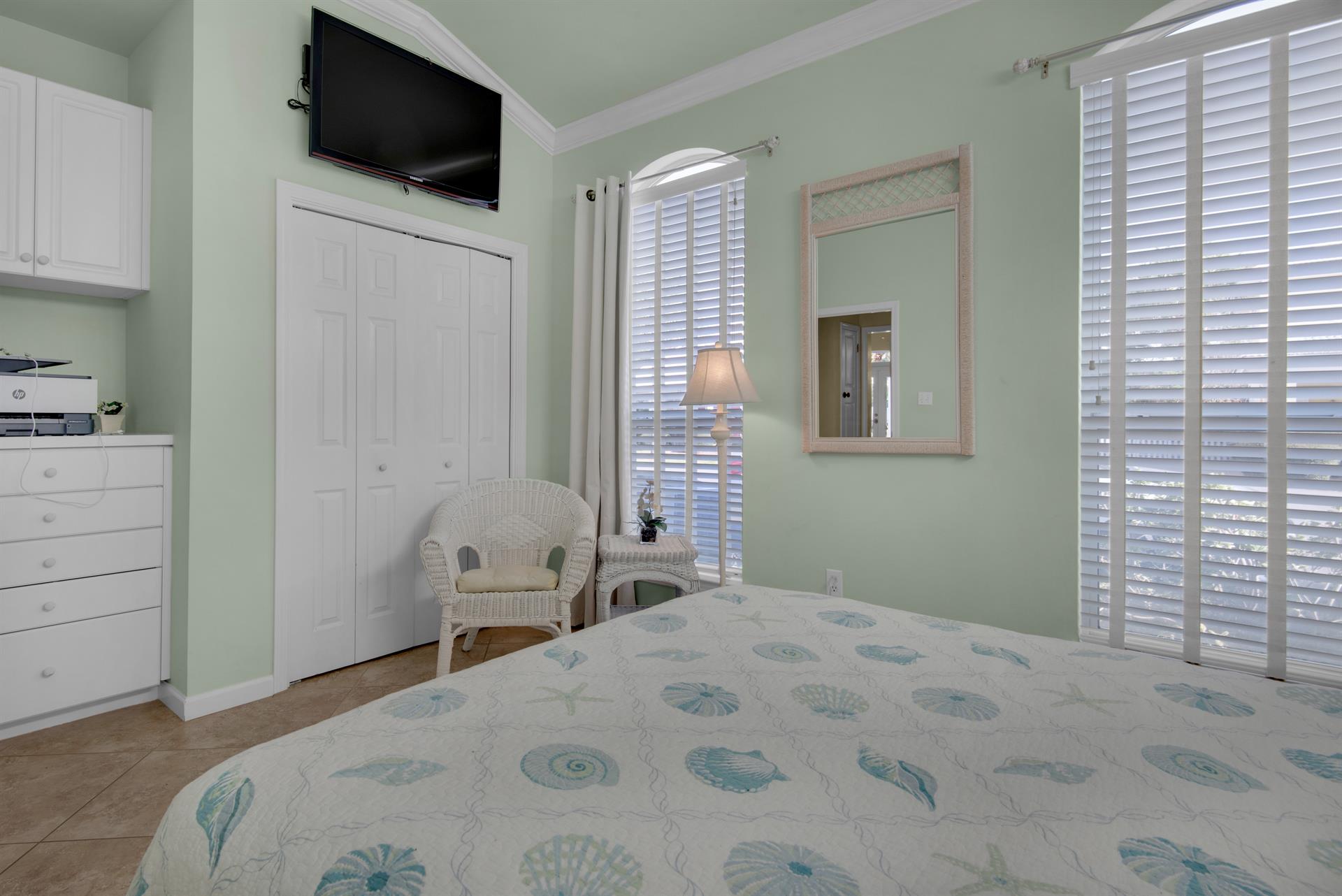 Guest Bedroom with Wall Mounted  TV
