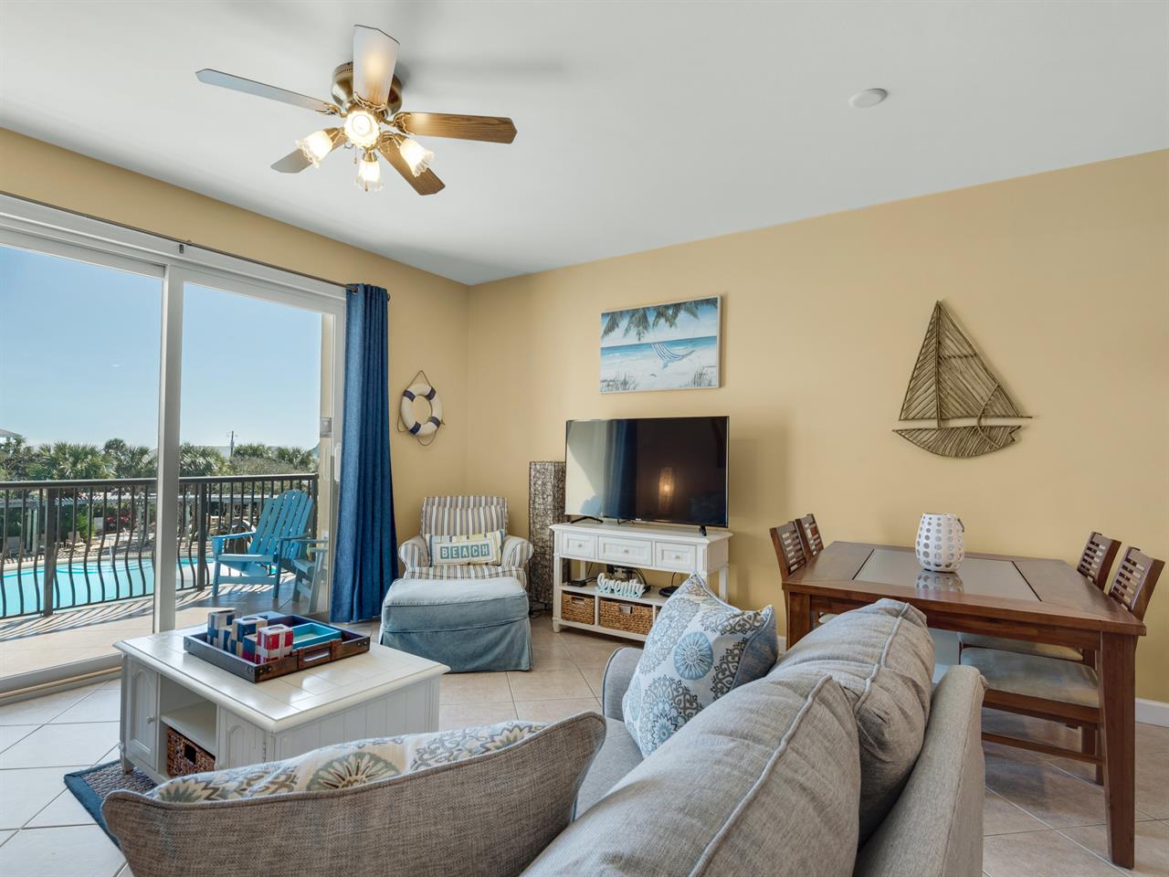 Living Room TV and Balcony Access