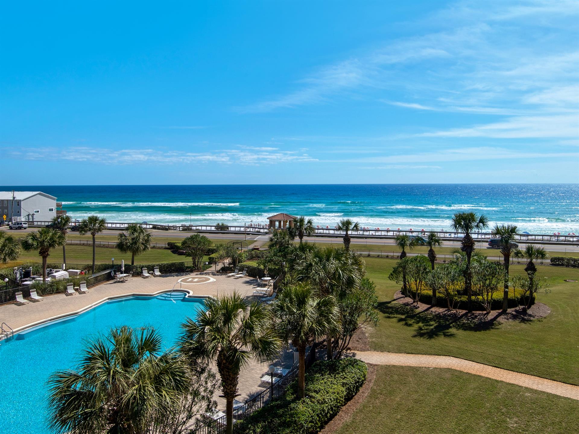 View of Pool and Gulf from Balcony