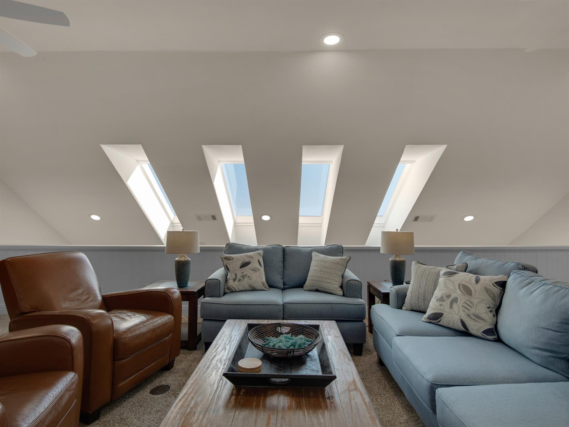 Loft Sitting Area with Skylights
