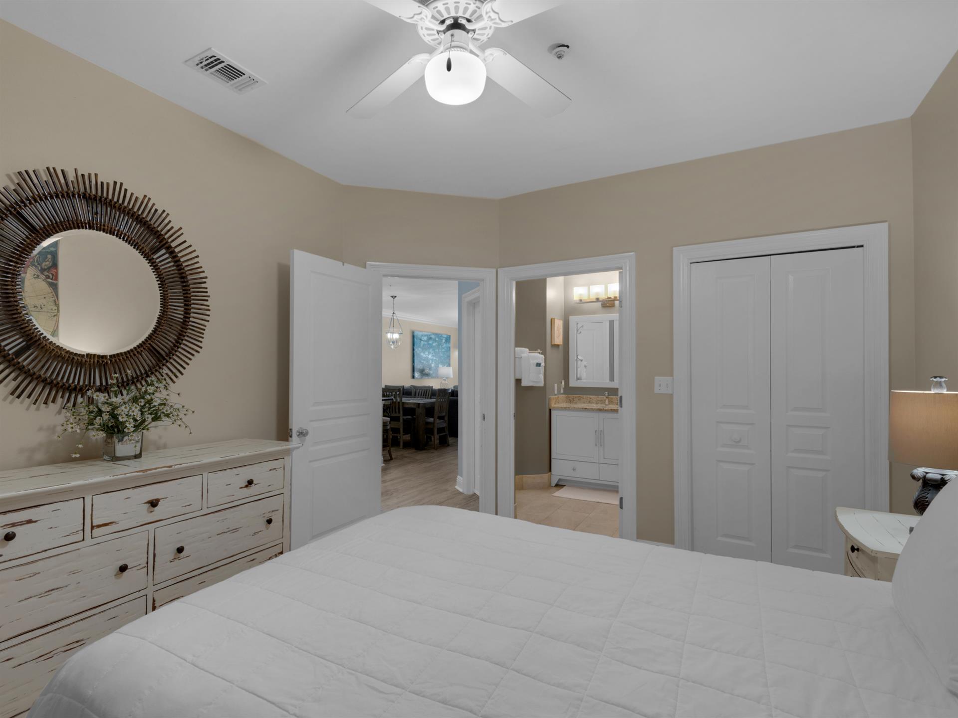 Guest Bedroom with Private Entrance to Hall Bath