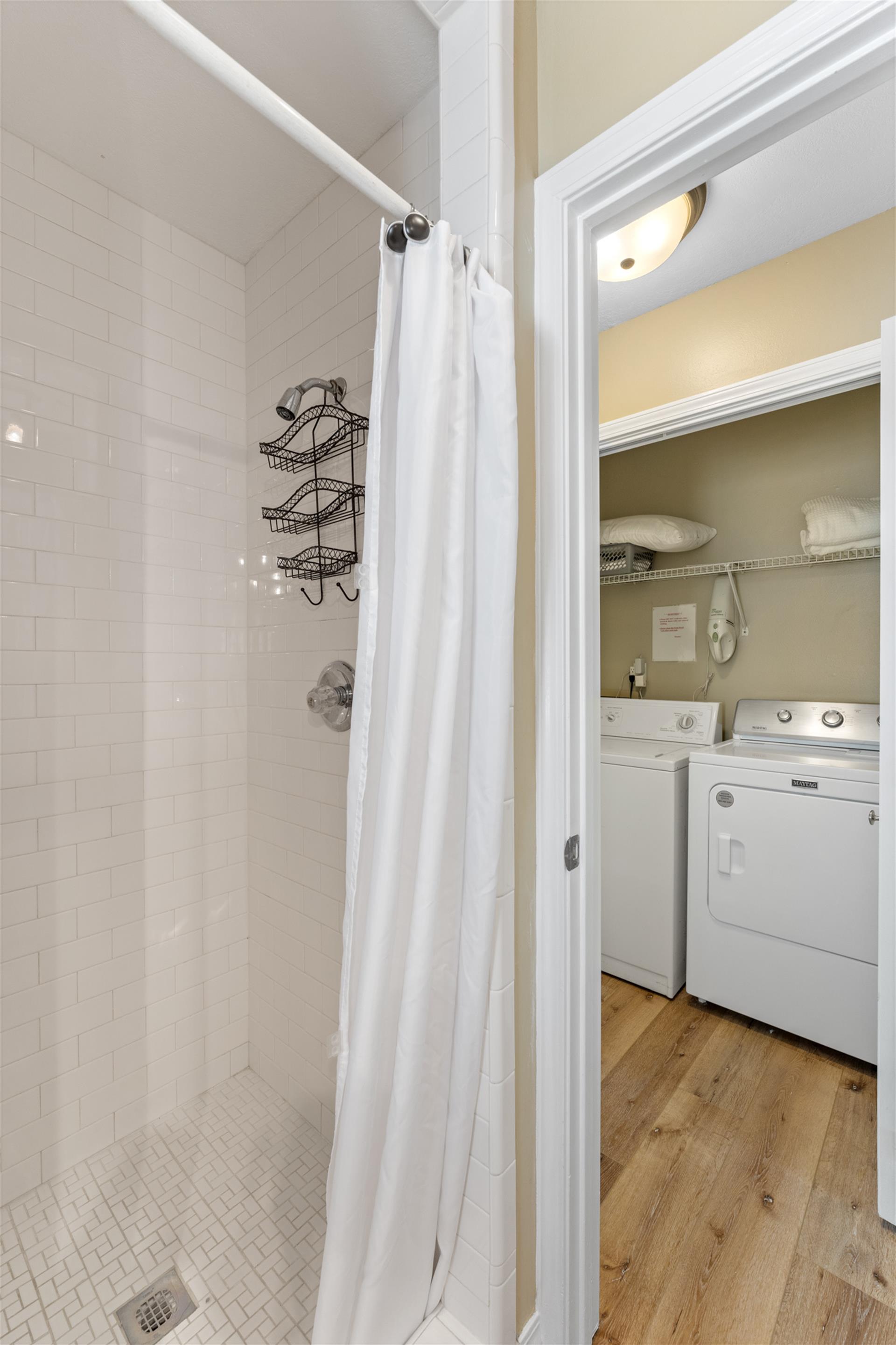 Shower in First Floor Bathroom