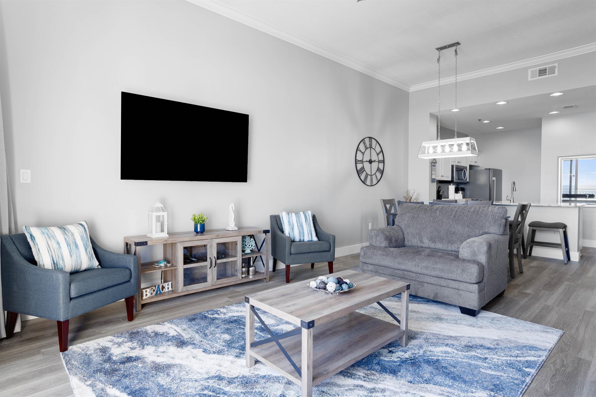 Living Area with Flat Screen TV