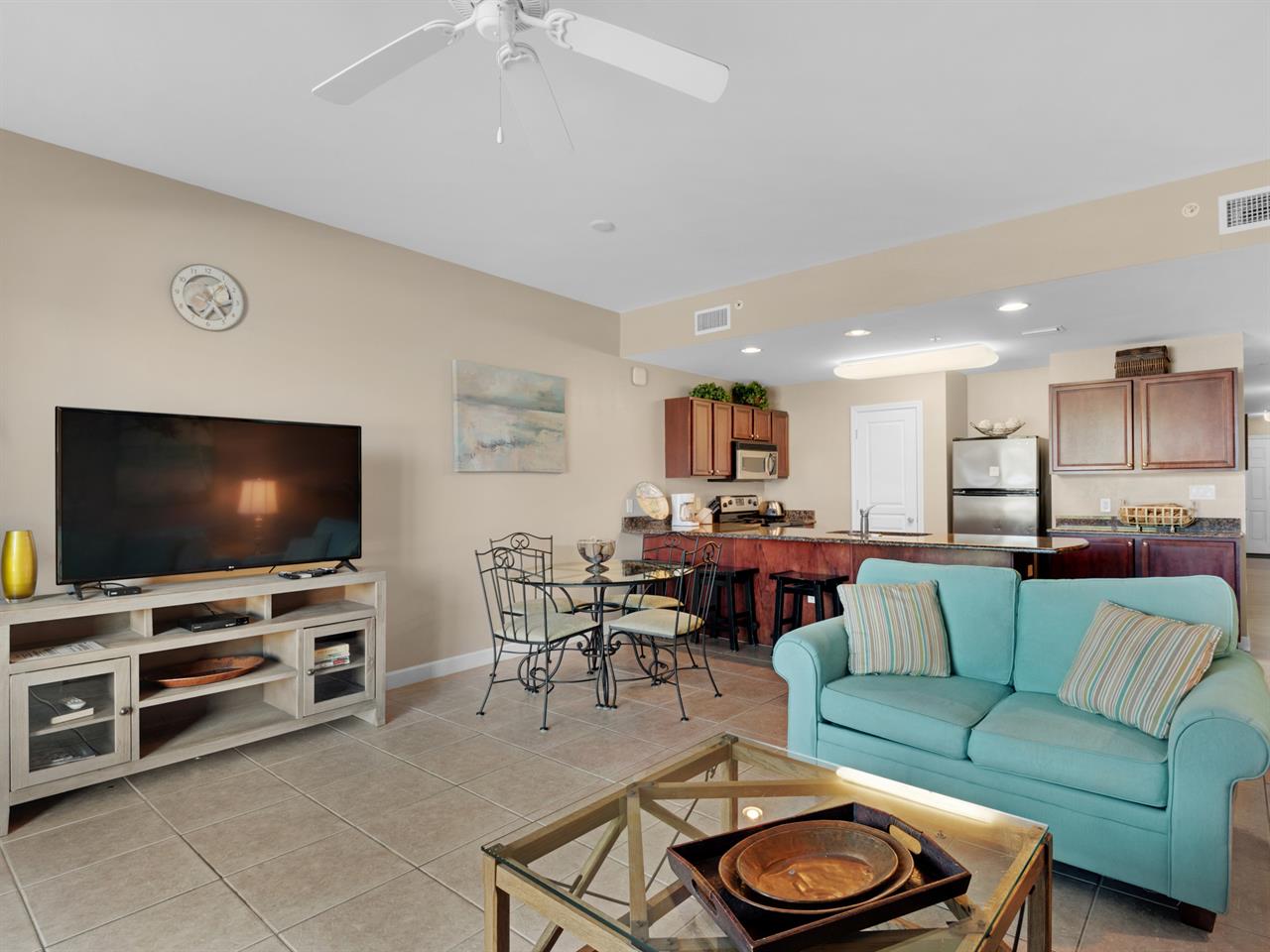 Living Room with Large Screen TV