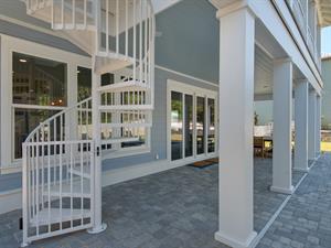 Spiral staircase to balcony