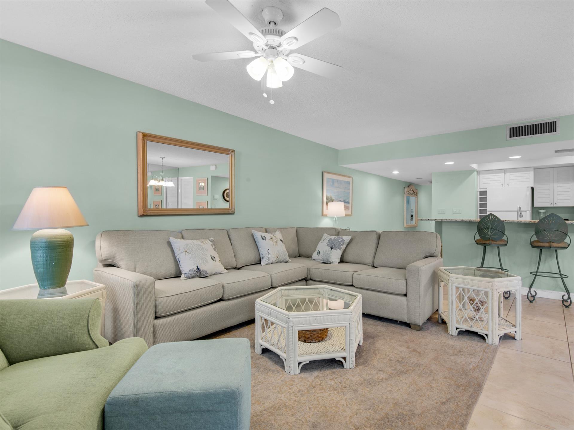 Living Area with Sectional Sofa Sleeper