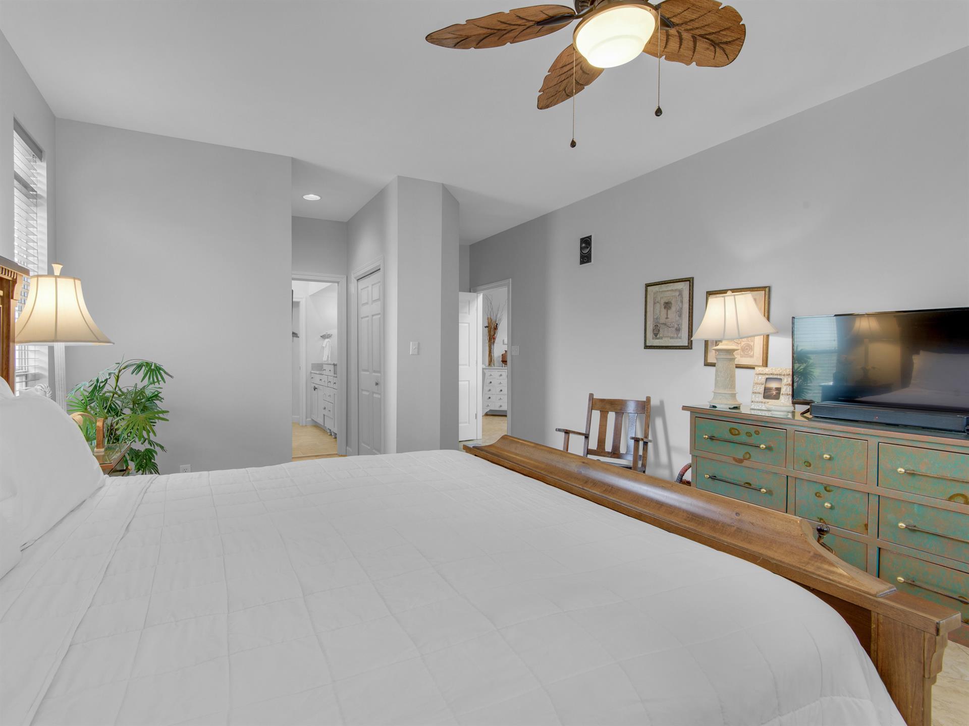 Flat Screen TV in Primary Bedroom