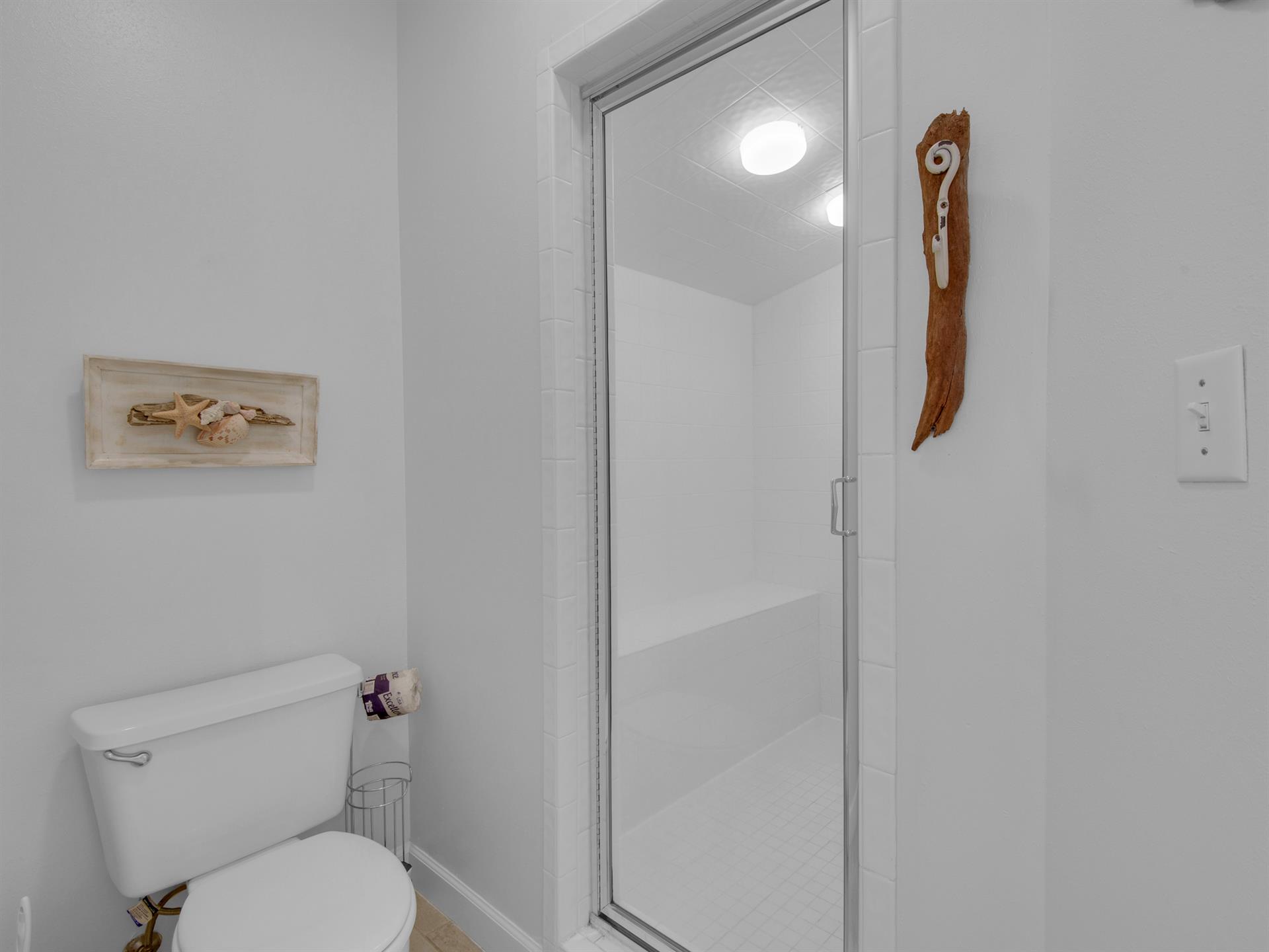 Large Walkin Shower in Primary Bedroom