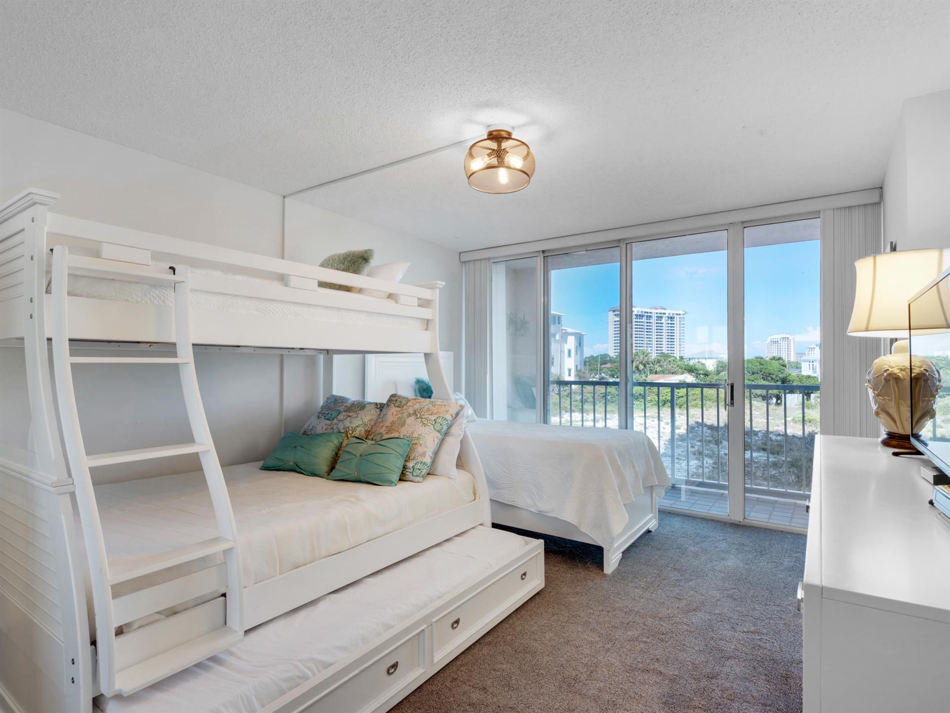 Guest Bedroom with twin, triple bunk and trundle