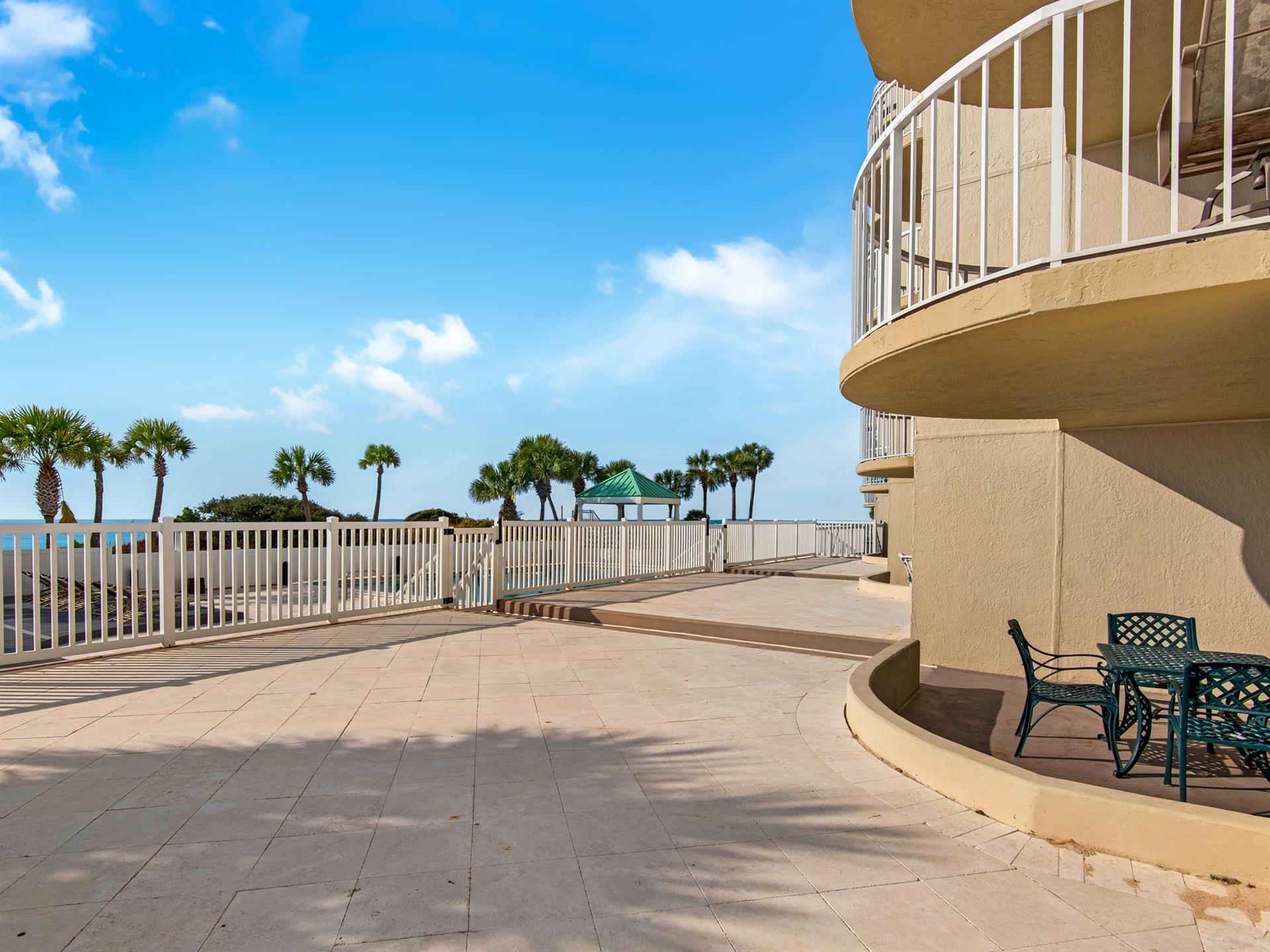 Patio just steps away from Pool
