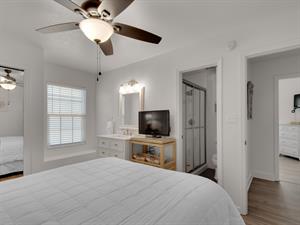 2nd floor queen guest bedroom 5 with private bathroom and TV