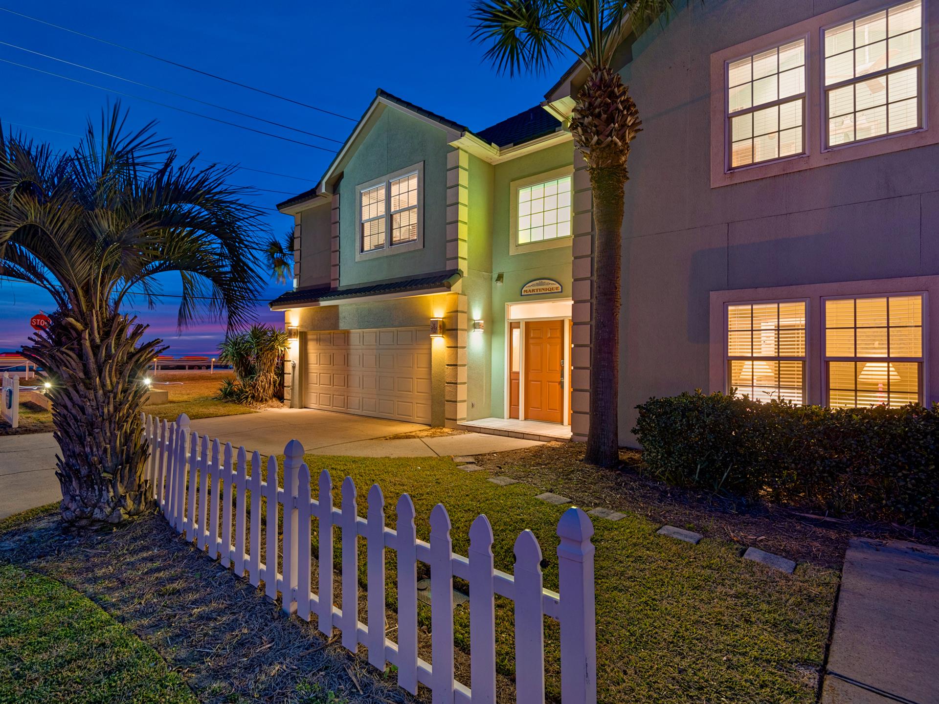 Front exterior twilight