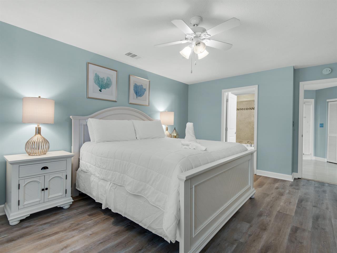 King bed in primary room