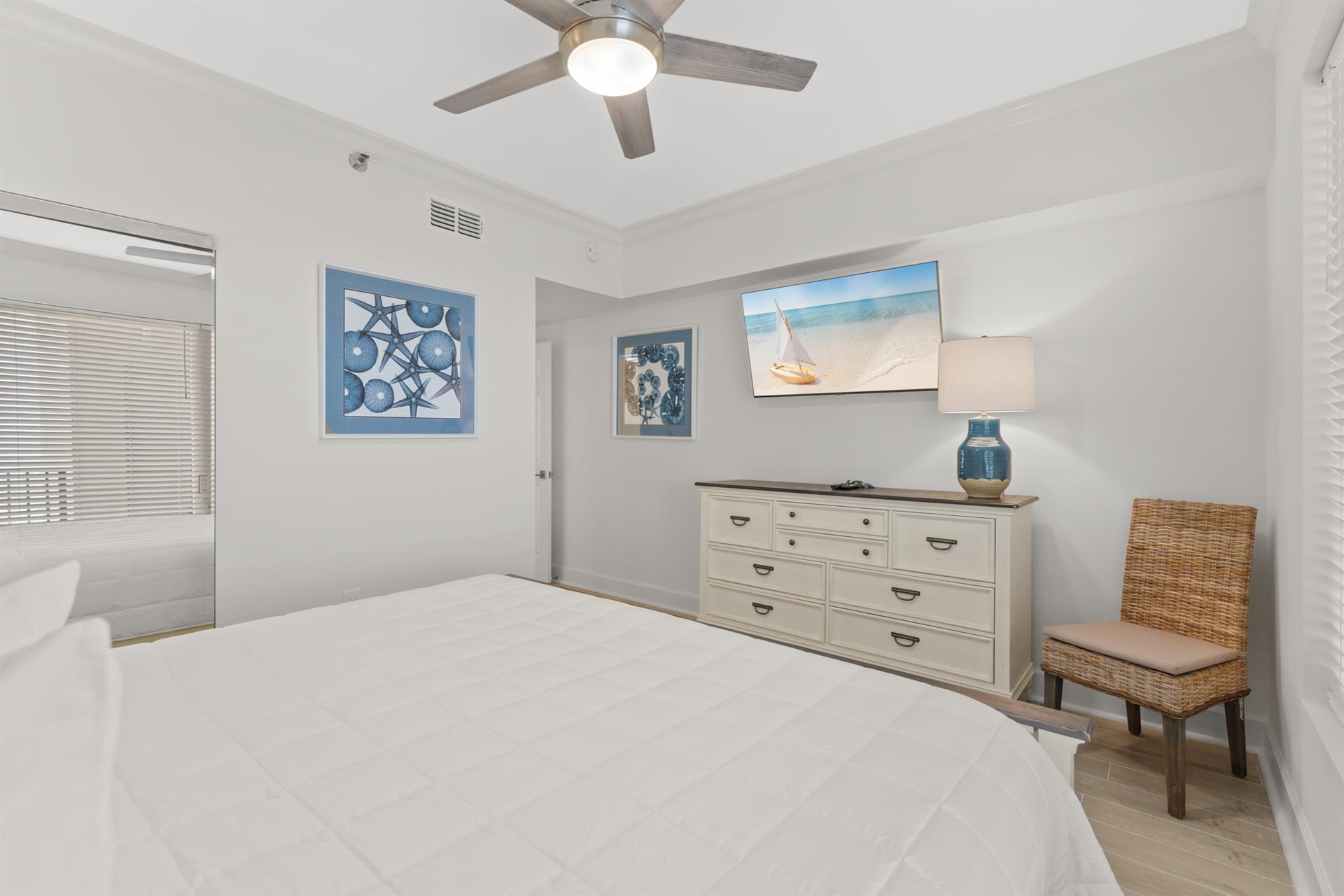 Guest Bedrom 1 with King Bed and Flat Screen TV