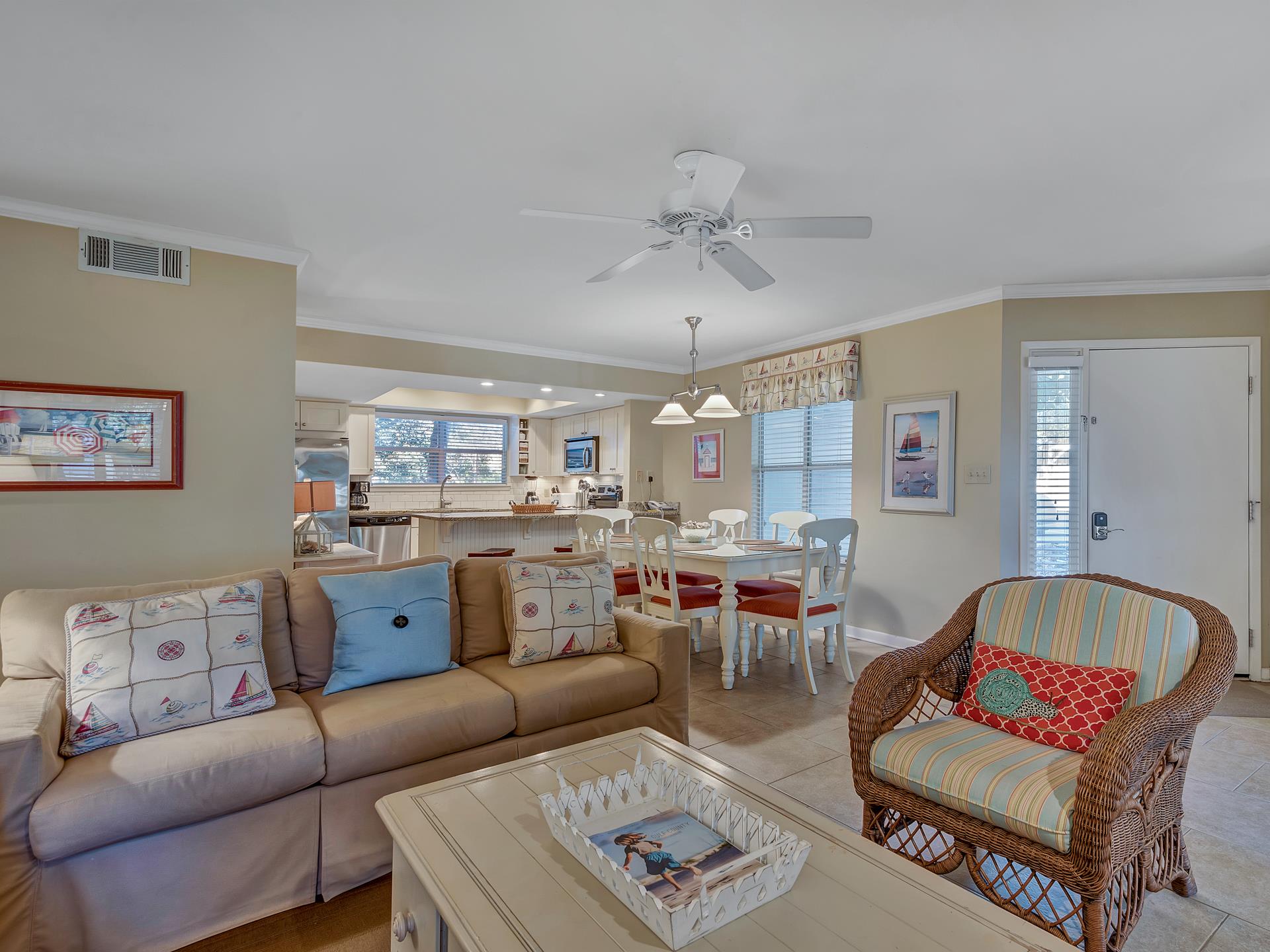 Overview of Living, Dining and Kitchen