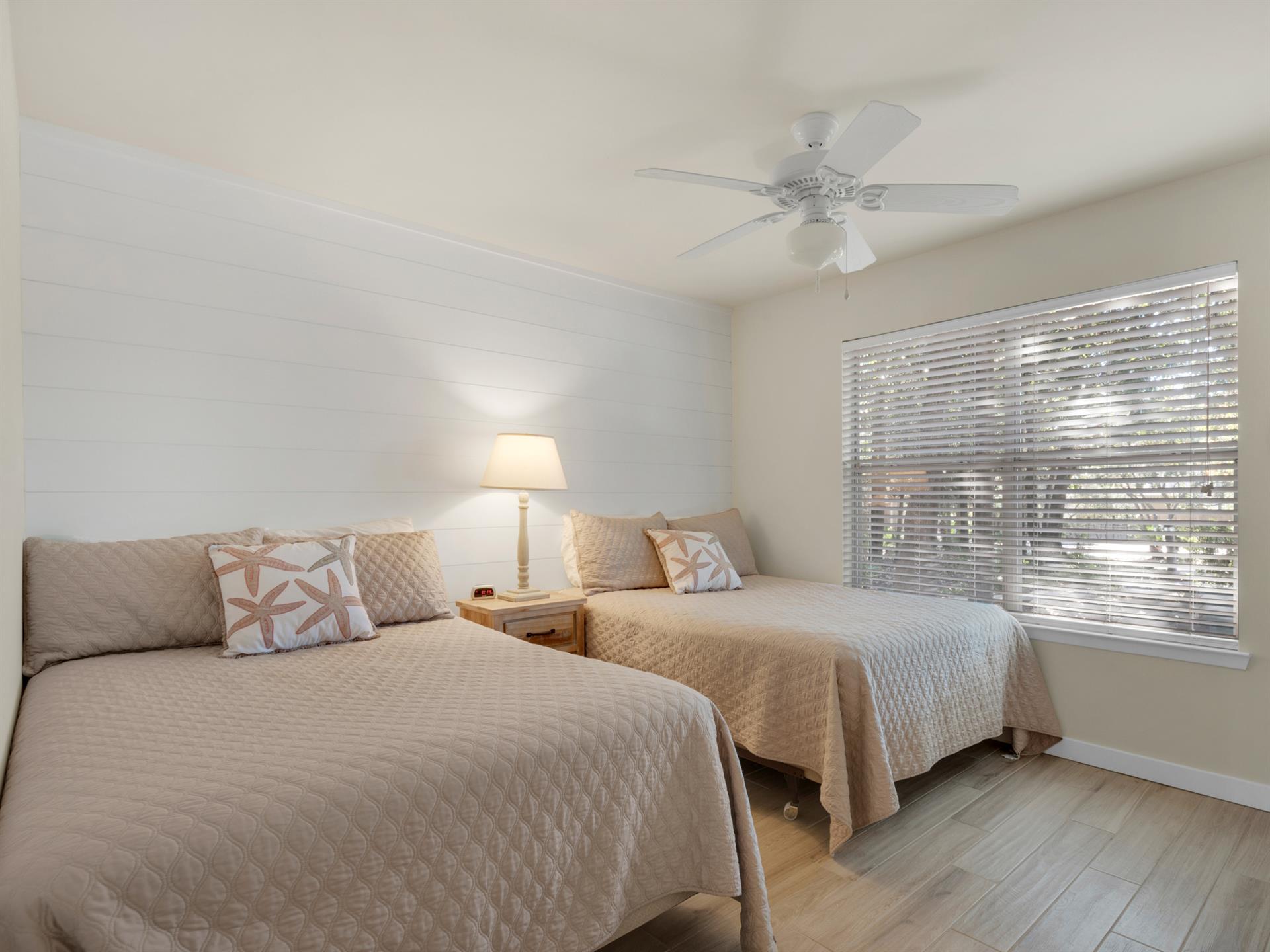 Guest Bedroom with Ship Lap and 2 full beds