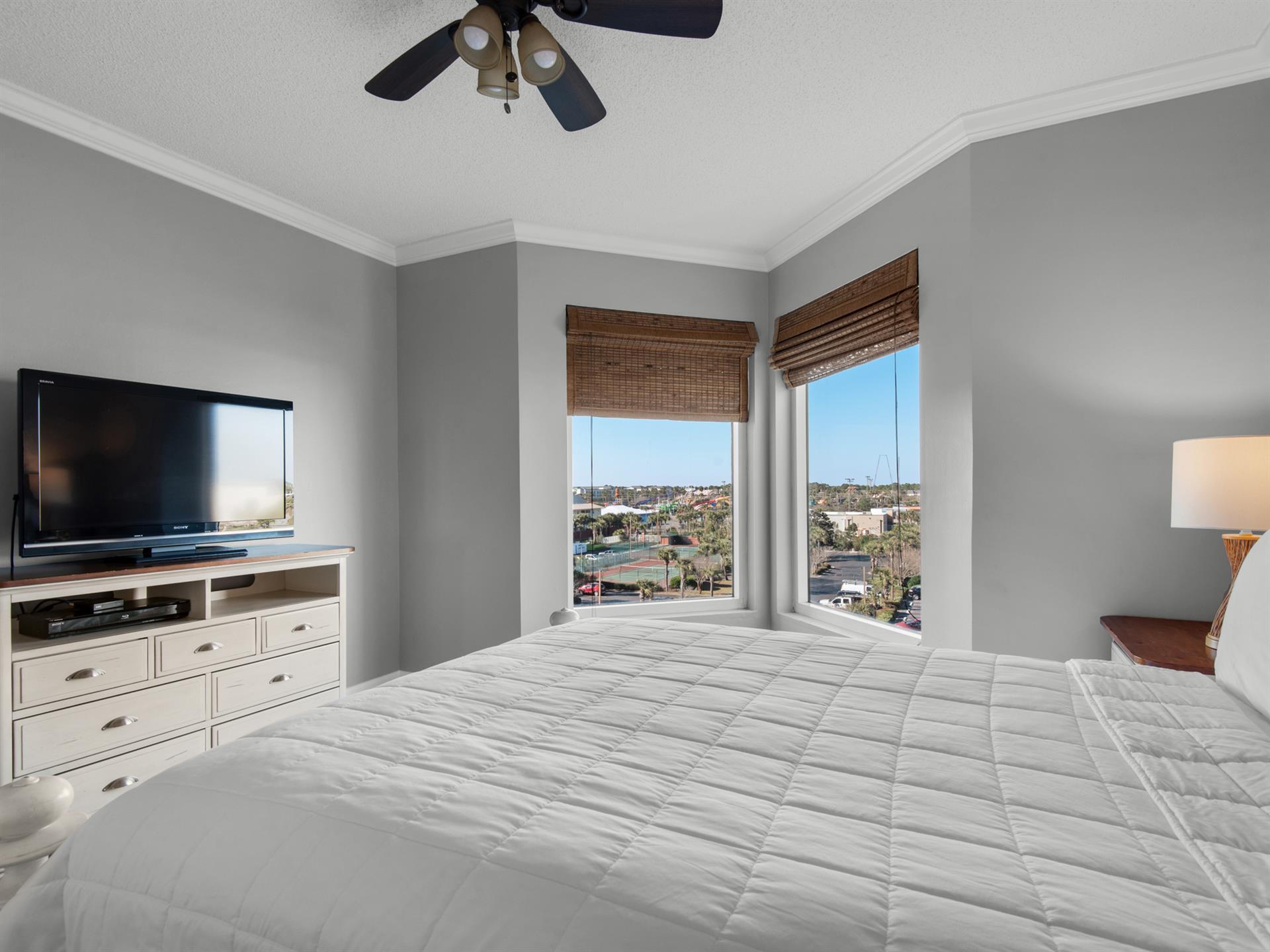 Guest Bedroom 1 with Queen Bed and Flat Screen TV
