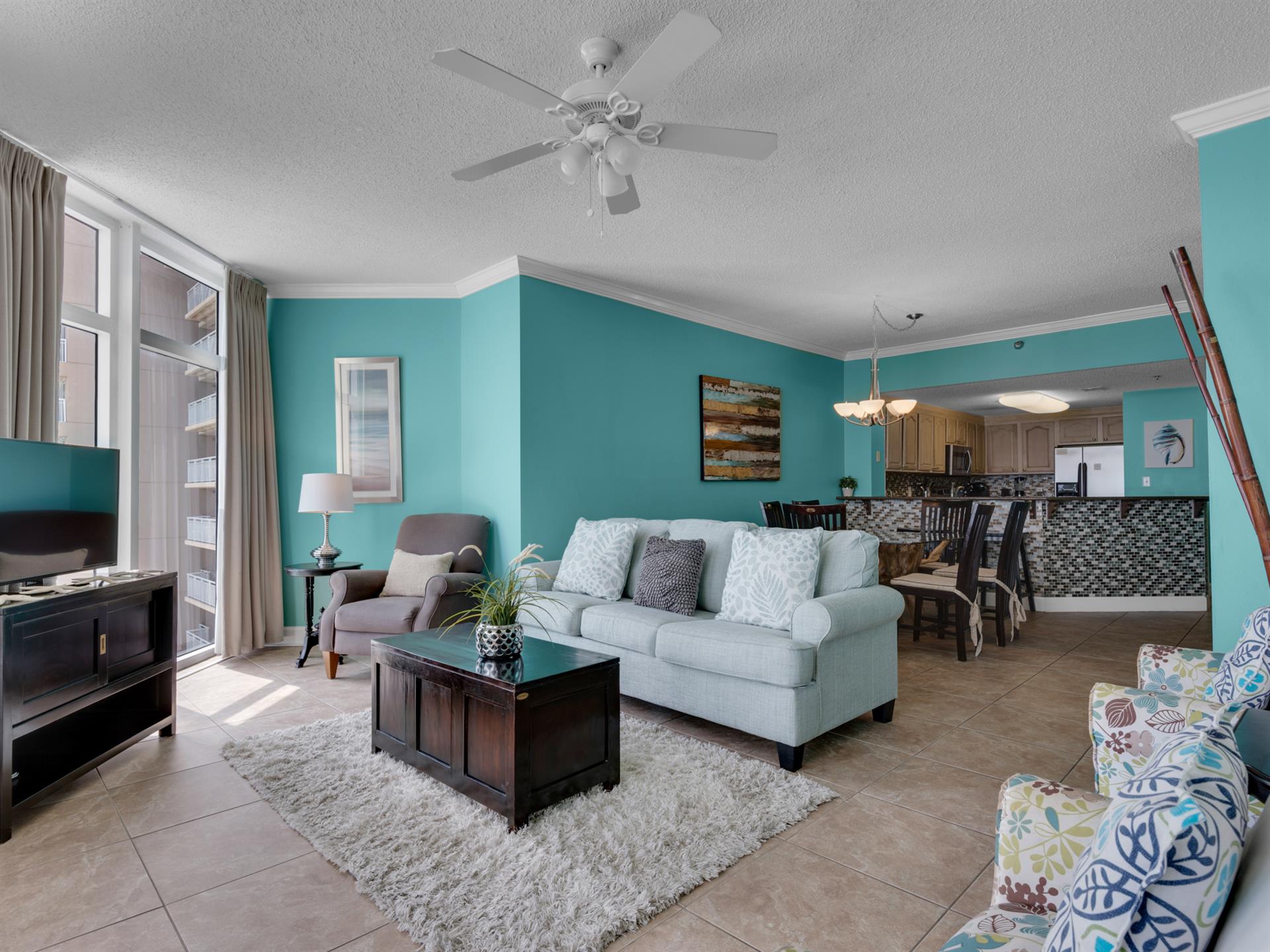 Living Area with Flat Screen TV