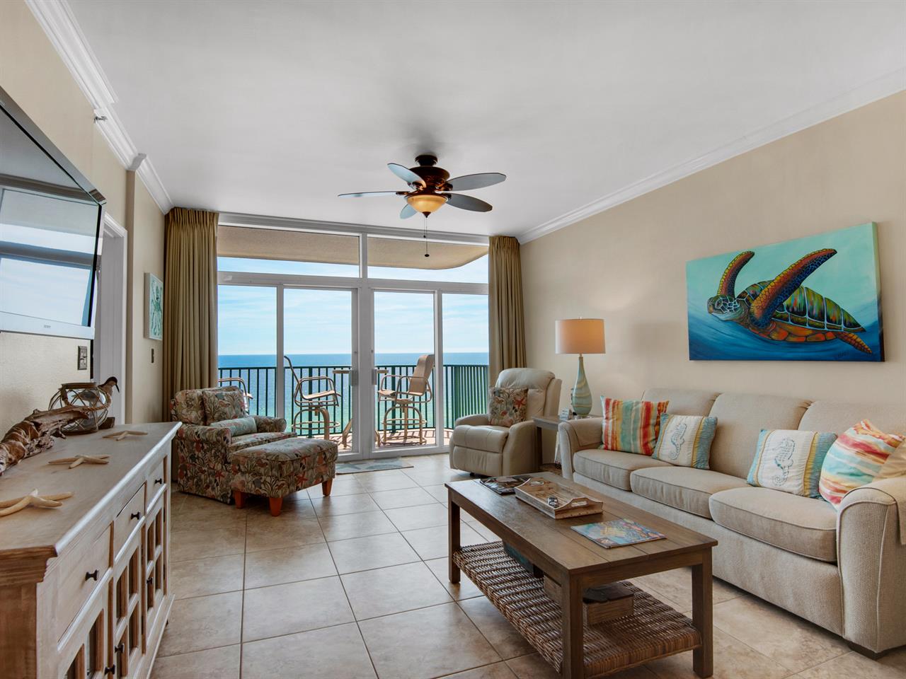 Living Area with Private Balcony