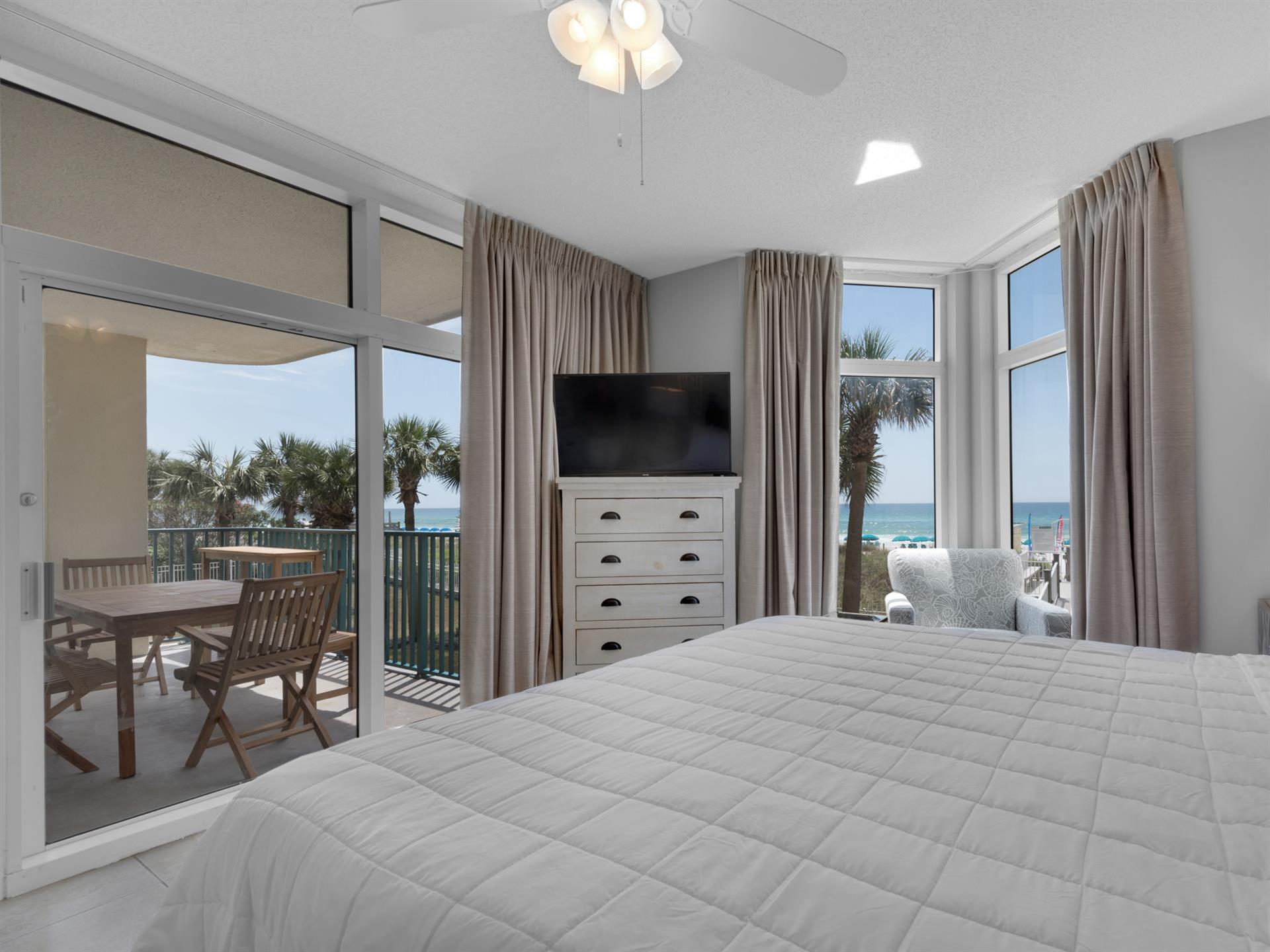 Primary Bedroom with King Bed and Flat Screen TV