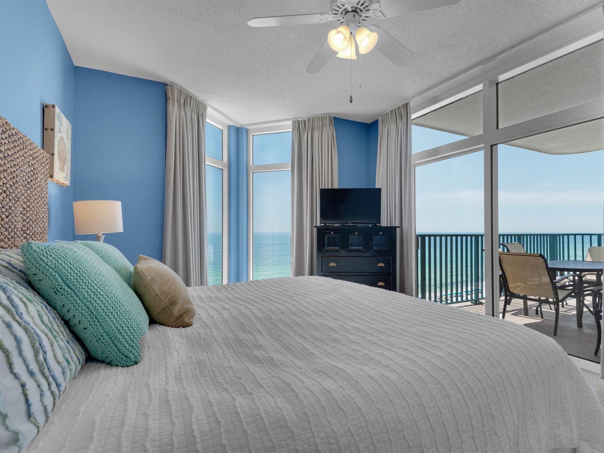 Primary Bedroom with King Bed and Flat Screen TV