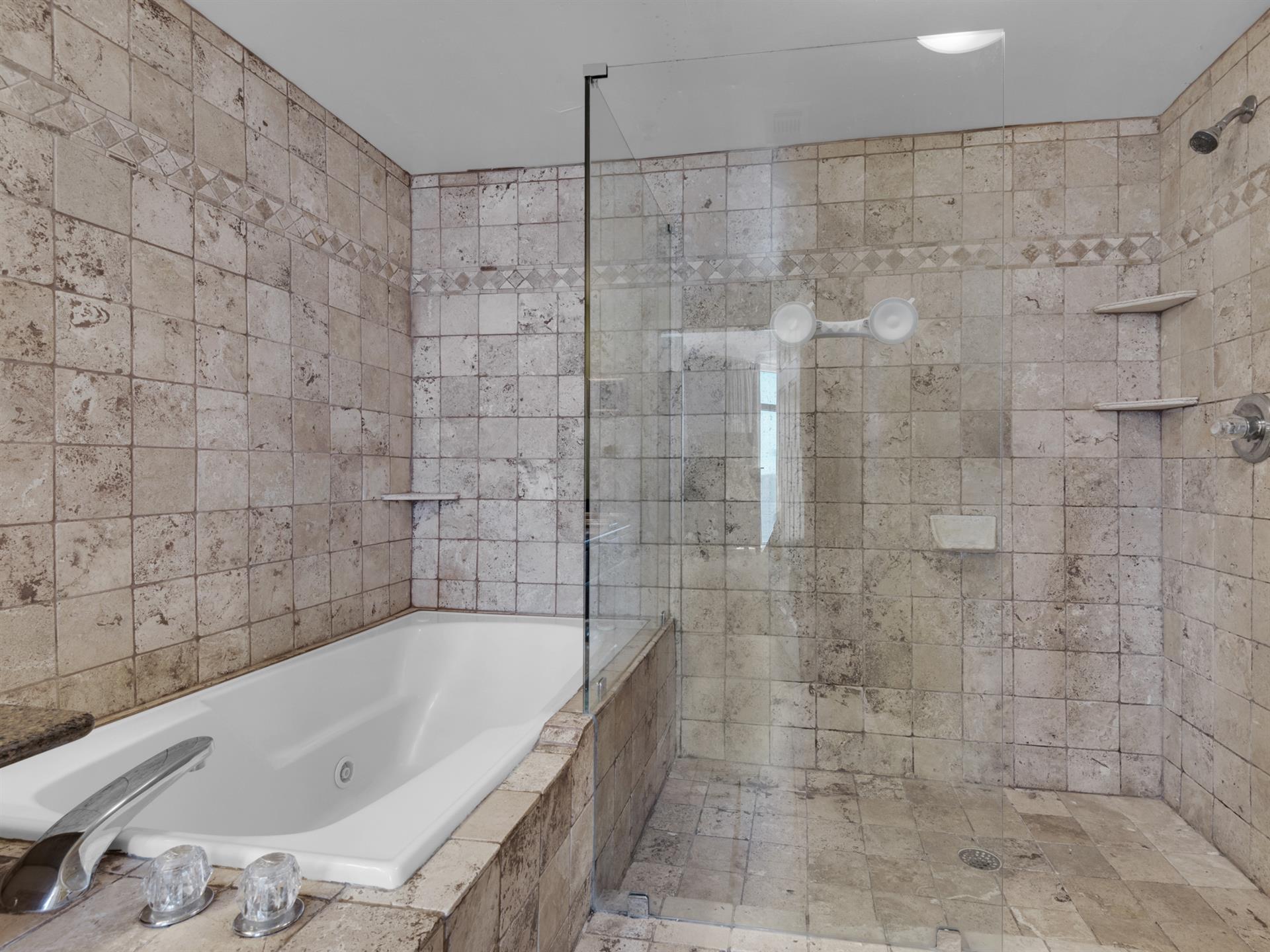 Primary Bathroom with Soaking Tub and WalkIn Shower