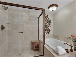 Primary Bathroom with WalkIn Shower and Oversized Tub