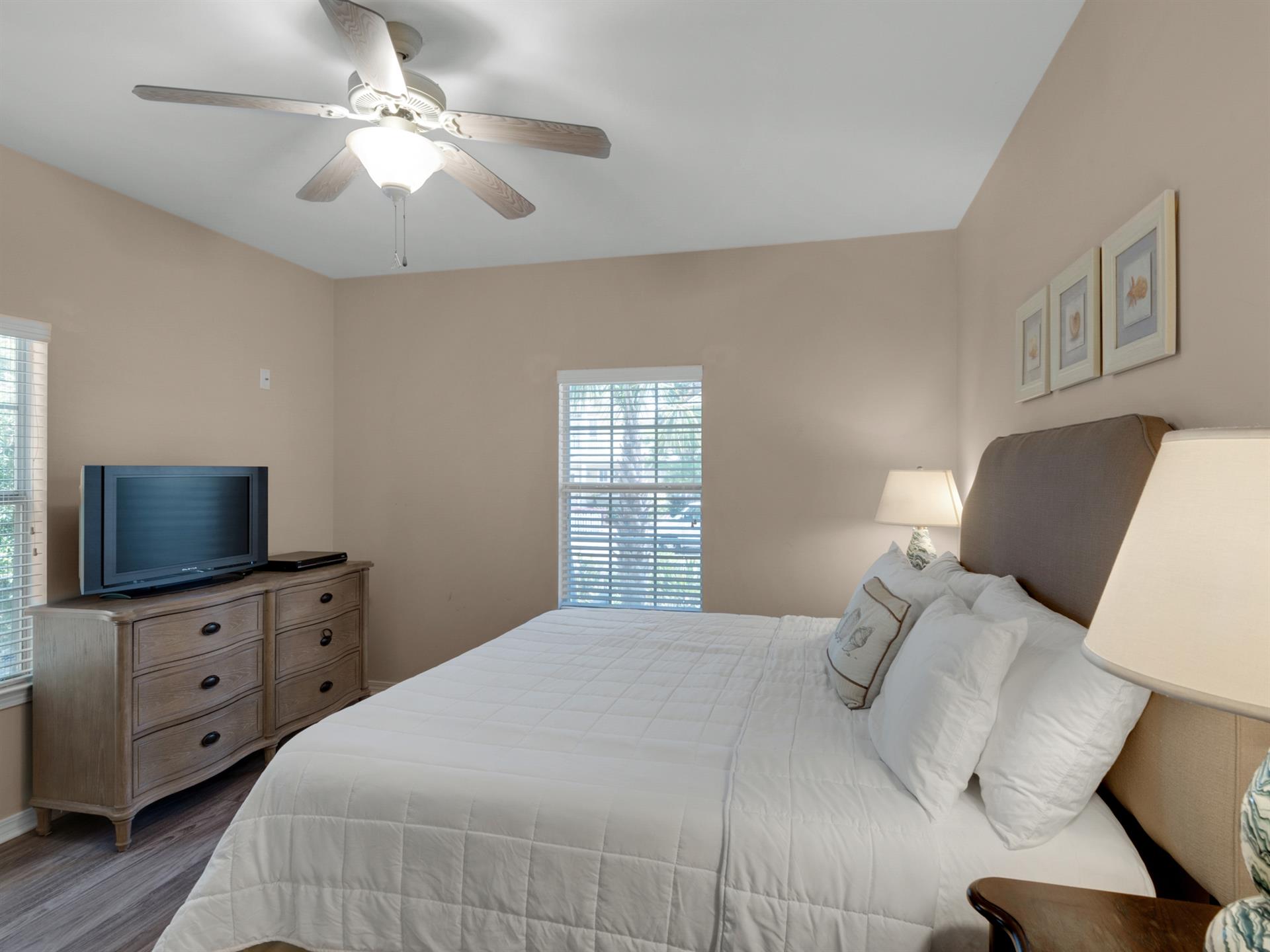 Primary bedroom with king bed