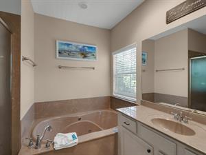 Primary bathroom with oversized tub