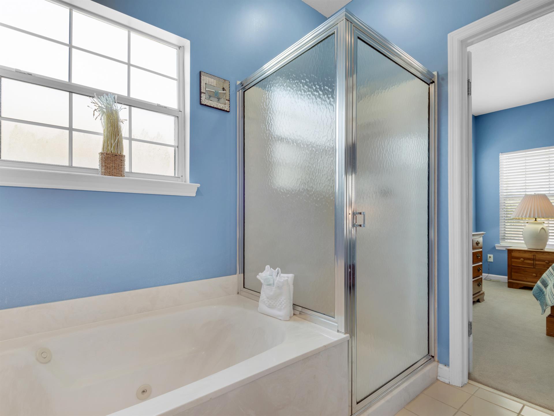 Primary Bathroom with Jetted Tub and Walkin Shower