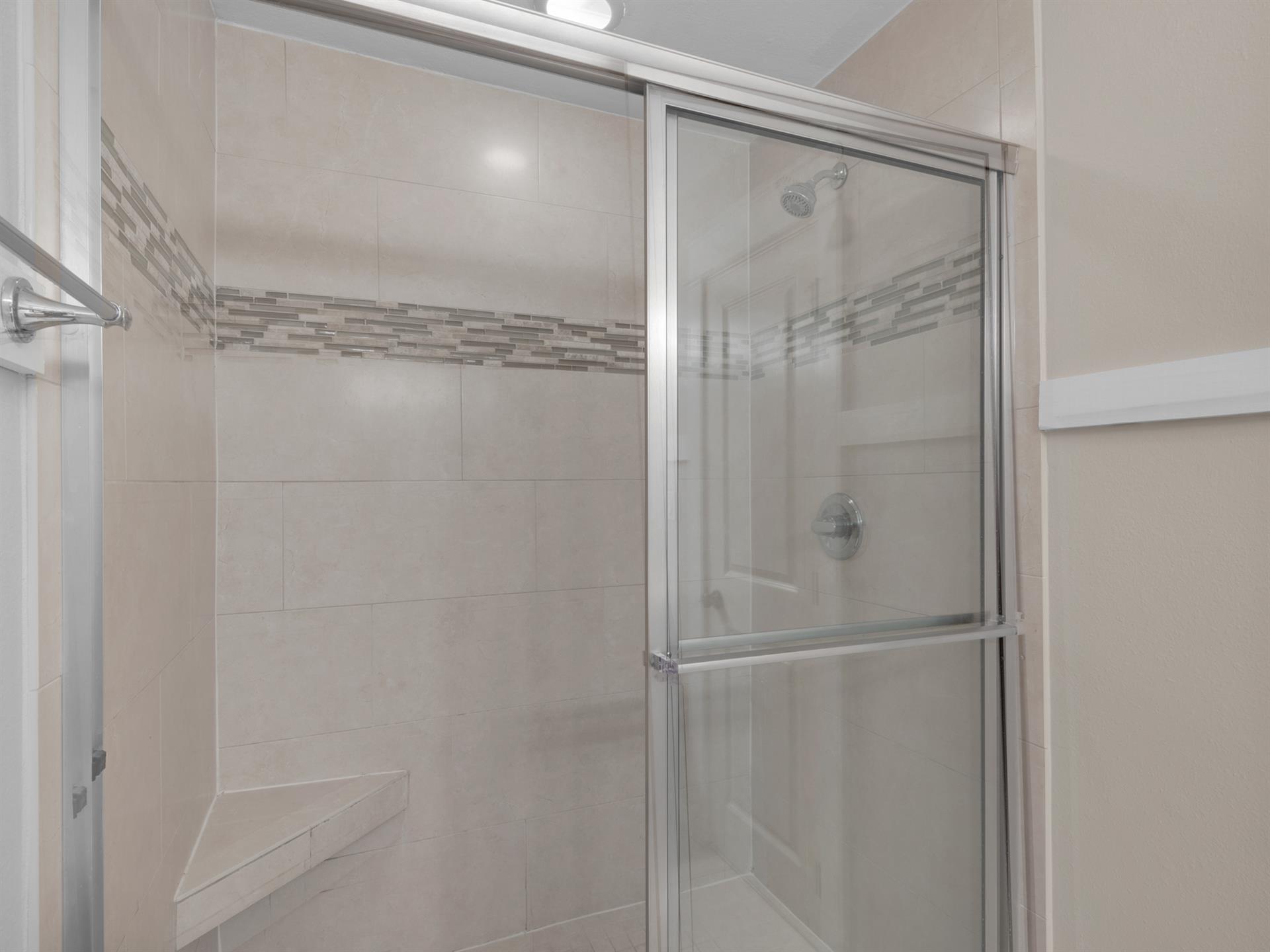 Primary bathroom walk in shower