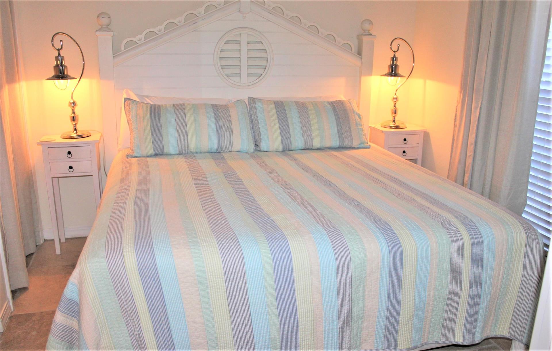 Primary bedroom with king bed