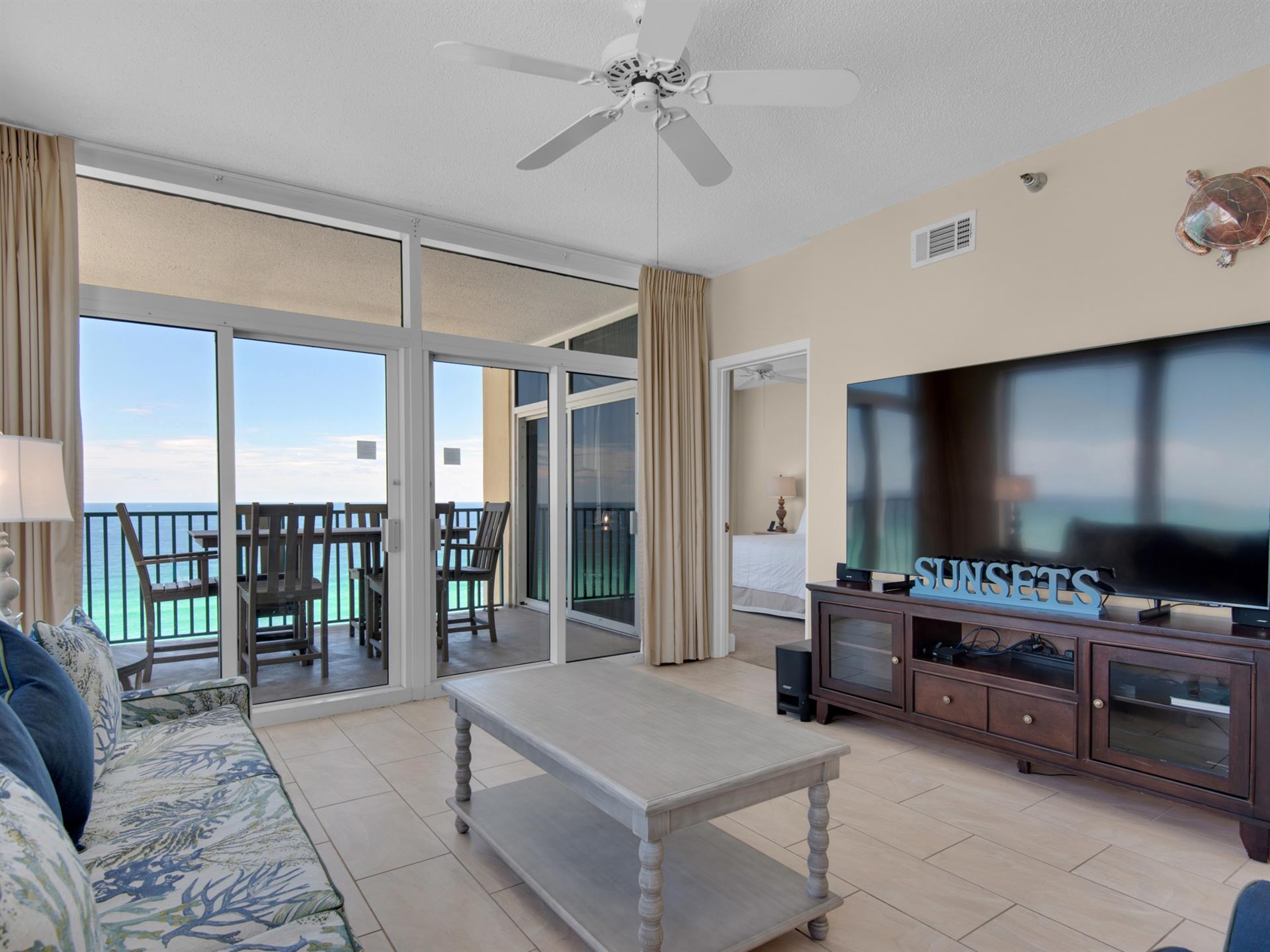 Living Area with Private Balcony Access