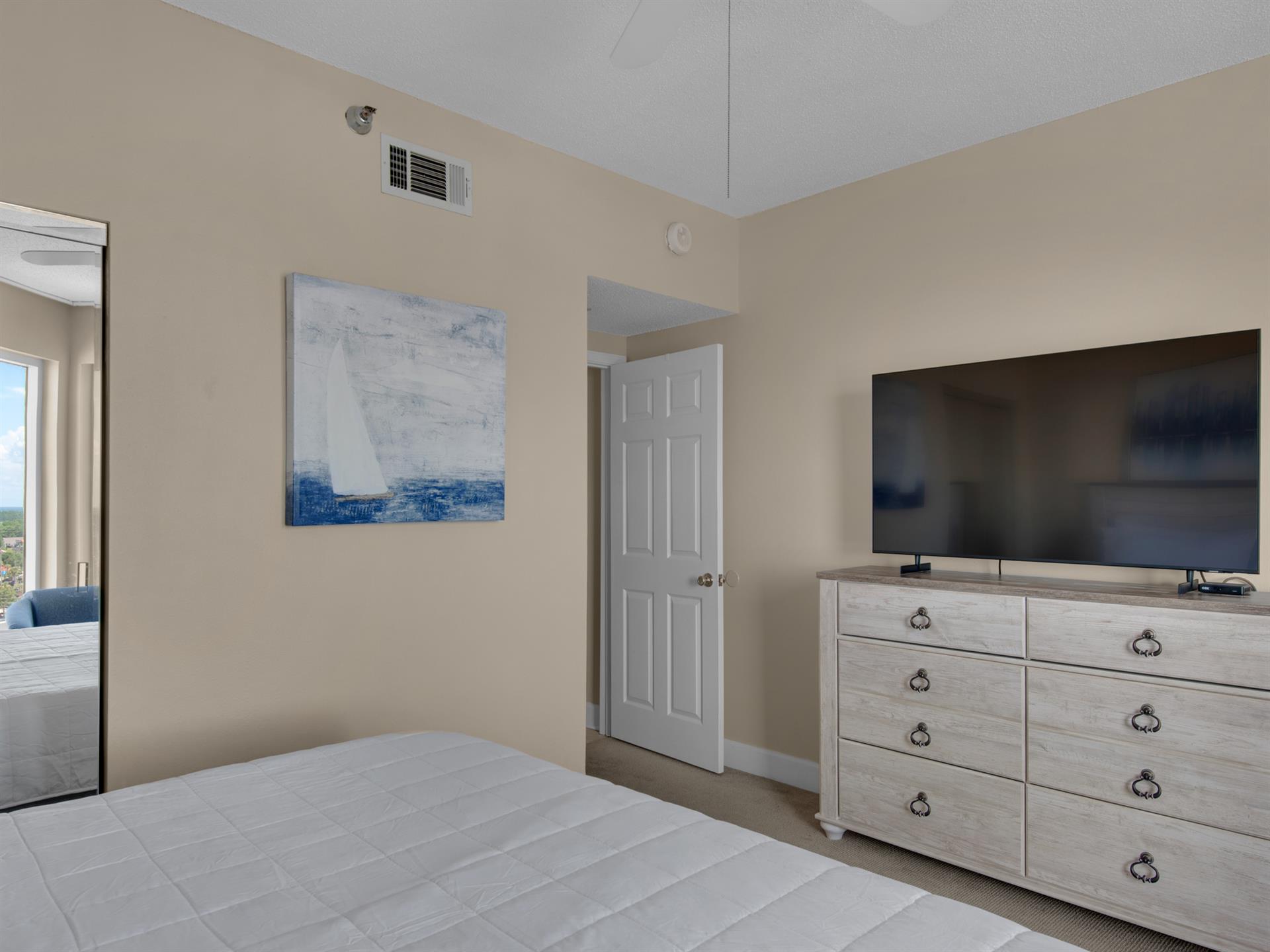 Guest Bedroom 1 with King Bed and Flat Screen TV