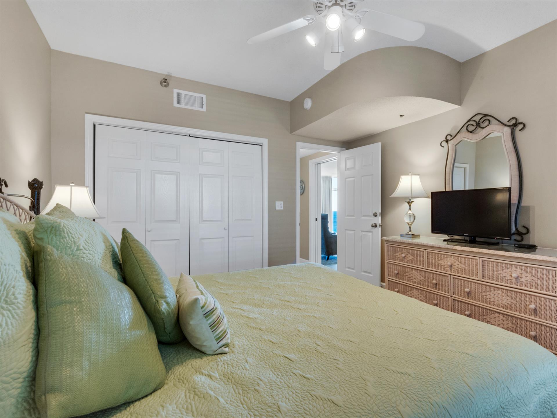 King Guest Bedroom with Flat Screen TV