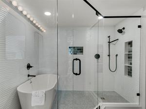 Master Bathroom with Stand Alone Shower and Soaking Tub